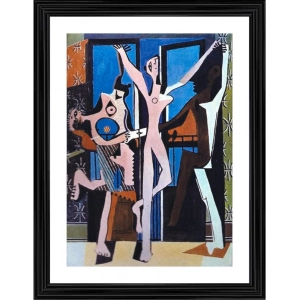 Generic Three Dancers 1925 Painting With Wood Photo Frame (Multicolor)