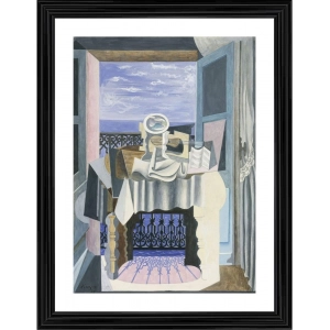 Generic life in front of a window at Saint Raphael Painting With Wood Photo Frame (Multicolor)