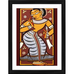 Generic Dancing Woman 4 Painting With Wood Photo Frame (Multicolor)