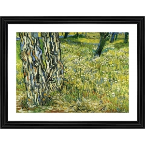 Generic Tree Trunks in the Grass 1890 Painting With Wood Photo Frame (Multicolor)