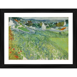 Generic Vineyards at Auvers 1889 Painting With Wood Photo Frame (Multicolor)