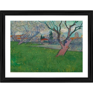 Generic Orchards in Blossom 1889 Painting With Wood Photo Frame (Multicolor)