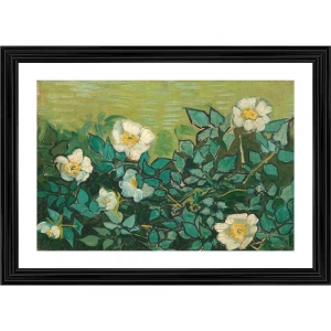 Generic Wild Roses 1889 Painting With Wood Photo Frame (Multicolor)