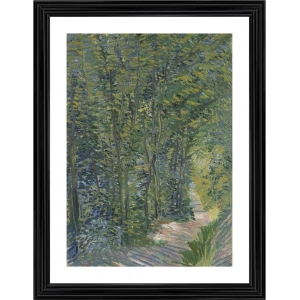 Generic Path in the Woods 1887 Painting With Wood Photo Frame (Multicolor)