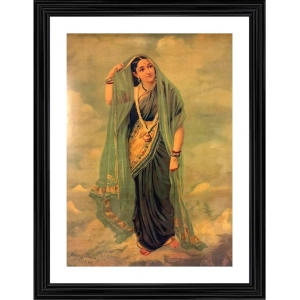 Generic Rambha 1896 Painting With Wood Photo Frame (Multicolor)