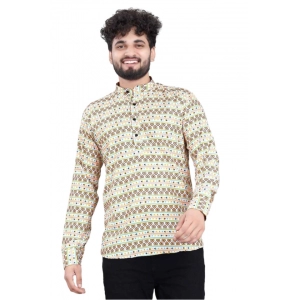 Generic Men's Cotton Blended Printed Full Sleeve Shortkurta (Multicolor) Generic Men's Cotton Blended Printed Full Sleeve Shortkurta (Multicolor)