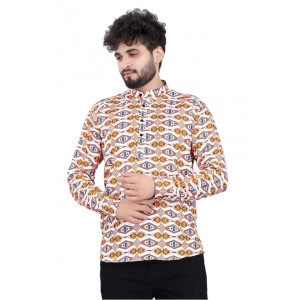 Generic Men's Cotton Blended Printed Full Sleeve Shortkurta (Multicolor) Generic Men's Cotton Blended Printed Full Sleeve Shortkurta (Multicolor)
