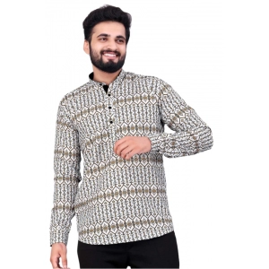 Generic Men's Cotton Blended Printed Full Sleeve Shortkurta (Multicolor) Generic Men's Cotton Blended Printed Full Sleeve Shortkurta (Multicolor)