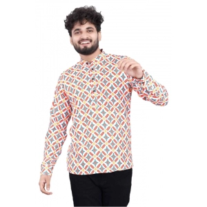 Generic Men's Cotton Blended Printed Full Sleeve Shortkurta (Multicolor) Generic Men's Cotton Blended Printed Full Sleeve Shortkurta (Multicolor)