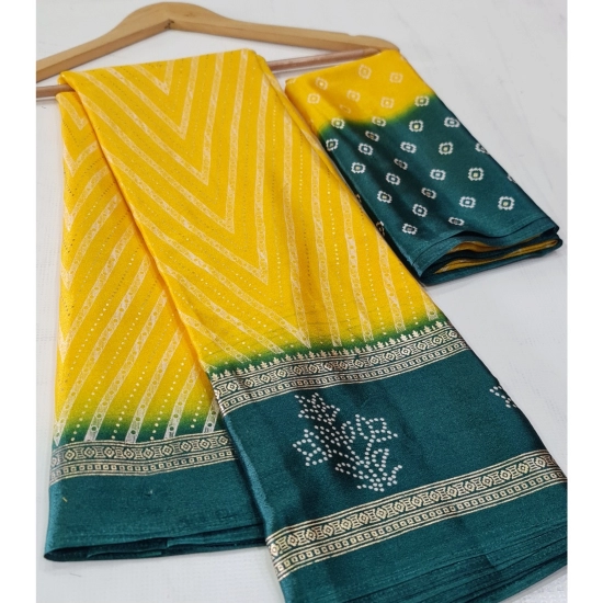 Generic Women's Cotton Printed Saree With Unstitched Blouse (Yellow, 5-5 Mtrs) Generic Women's Cotton Printed Saree With Unstitched Blouse (Yellow, 5-5 Mtrs)