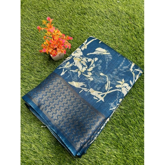 Generic Women's Cotton Printed Saree With Unstitched Blouse (Blue, 5-5 Mtrs) Generic Women's Cotton Printed Saree With Unstitched Blouse (Blue, 5-5 Mtrs)