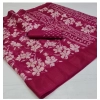Generic Women's Cotton Printed Saree With Unstitched Blouse (Pink, 5-5 Mtrs)