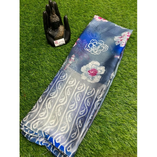 Generic Women's Chiffon Printed Saree With Unstitched Blouse (Blue, 5-5 Mtrs) Generic Women's Chiffon Printed Saree With Unstitched Blouse (Blue, 5-5 Mtrs)