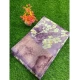 Generic Women's Linen Printed Saree With Unstitched Blouse (Purple, 5-5 Mtrs)