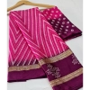 Generic Women's Cotton Printed Saree With Unstitched Blouse (Pink, 5-5 Mtrs)