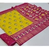 Generic Women's Art Silk Printed Saree With Unstitched Blouse (Yellow, 5-5 Mtrs)