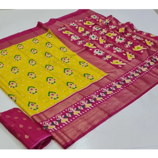 Generic Women's Art Silk Printed Saree With Unstitched Blouse (Yellow, 5-5 Mtrs) Generic Women's Art Silk Printed Saree With Unstitched Blouse (Yellow, 5-5 Mtrs)