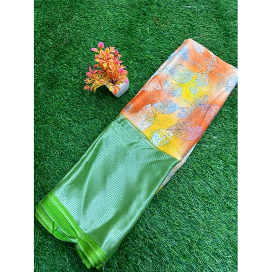 Generic Women's Brasso Printed Saree With Unstitched Blouse (Orange, 5-5 Mtrs) Generic Women's Brasso Printed Saree With Unstitched Blouse (Orange, 5-5 Mtrs)