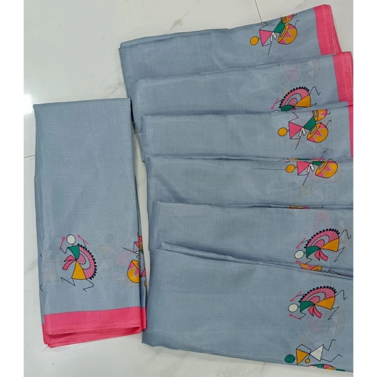 Generic Women's Cotton Silk Printed Saree With Unstitched Blouse (Grey, 5-5 Mtrs) Generic Women's Cotton Silk Printed Saree With Unstitched Blouse (Grey, 5-5 Mtrs)