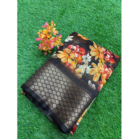 Generic Women's Cotton Printed Saree With Unstitched Blouse (Yellow, 5-5 Mtrs) Generic Women's Cotton Printed Saree With Unstitched Blouse (Yellow, 5-5 Mtrs)