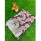 Generic Women's Linen Printed Saree With Unstitched Blouse (Purple, 5-5 Mtrs)