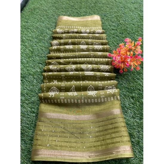 Generic Women's Art Silk Printed Saree With Unstitched Blouse (Dark-Green, 5-5 Mtrs) Generic Women's Art Silk Printed Saree With Unstitched Blouse (Dark-Green, 5-5 Mtrs)