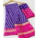 Generic Women's Cotton Printed Saree With Unstitched Blouse (Purple, 5-5 Mtrs)