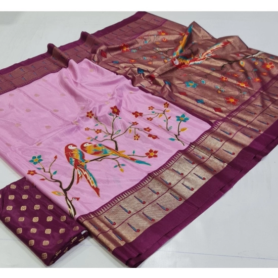 Generic Women's Art Silk Printed Saree With Unstitched Blouse (Pink, 5-5 Mtrs) Generic Women's Art Silk Printed Saree With Unstitched Blouse (Pink, 5-5 Mtrs)