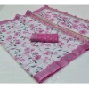 Generic Women's Cotton Printed Saree With Unstitched Blouse (Pink, 5-5 Mtrs)
