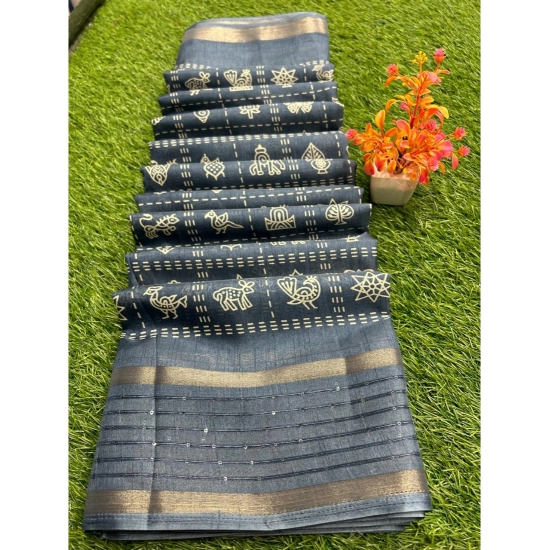 Generic Women's Art Silk Printed Saree With Unstitched Blouse (Dark-Blue, 5-5 Mtrs) Generic Women's Art Silk Printed Saree With Unstitched Blouse (Dark-Blue, 5-5 Mtrs)