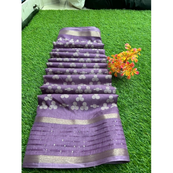 Generic Women's Art Silk Printed Saree With Unstitched Blouse (Purple, 5-5 Mtrs) Generic Women's Art Silk Printed Saree With Unstitched Blouse (Purple, 5-5 Mtrs)