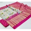 Generic Women's Art Silk Printed Saree With Unstitched Blouse (Pink, 5-5 Mtrs)