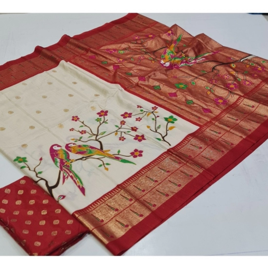 Generic Women's Art Silk Printed Saree With Unstitched Blouse (Beige, 5-5 Mtrs) Generic Women's Art Silk Printed Saree With Unstitched Blouse (Beige, 5-5 Mtrs)
