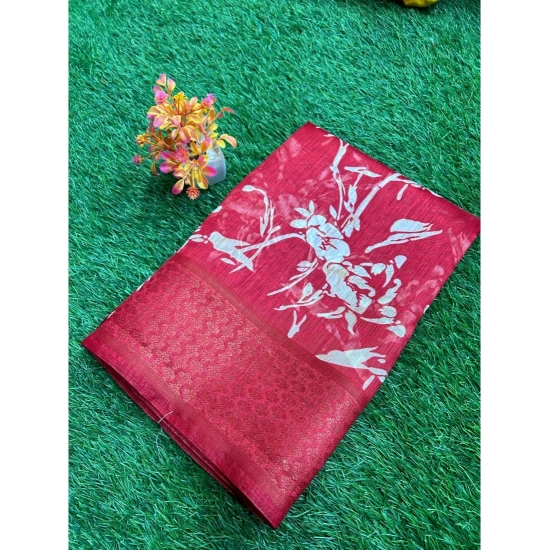 Generic Women's Cotton Printed Saree With Unstitched Blouse (Red, 5-5 Mtrs) Generic Women's Cotton Printed Saree With Unstitched Blouse (Red, 5-5 Mtrs)
