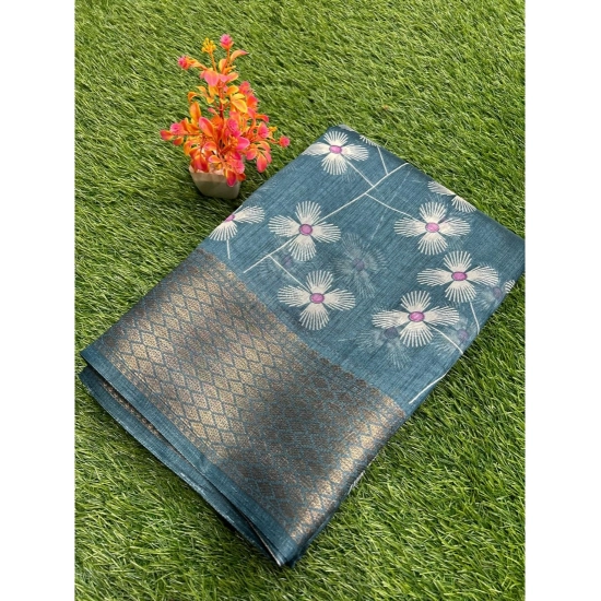 Generic Women's Cotton Printed Saree With Unstitched Blouse (Blue, 5-5 Mtrs) Generic Women's Cotton Printed Saree With Unstitched Blouse (Blue, 5-5 Mtrs)