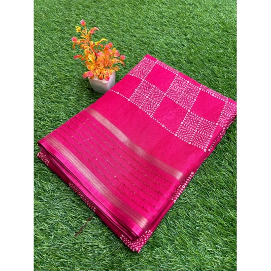 Generic Women's Art Silk Printed Saree With Unstitched Blouse (Pink, 5-5 Mtrs) Generic Women's Art Silk Printed Saree With Unstitched Blouse (Pink, 5-5 Mtrs)