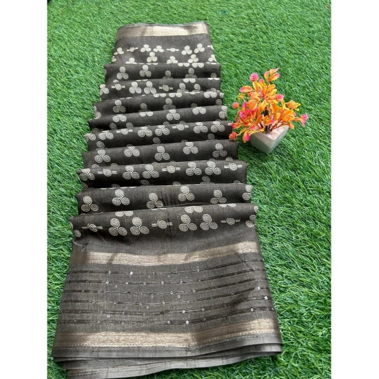 Generic Women's Art Silk Printed Saree With Unstitched Blouse (Black, 5-5 Mtrs) Generic Women's Art Silk Printed Saree With Unstitched Blouse (Black, 5-5 Mtrs)