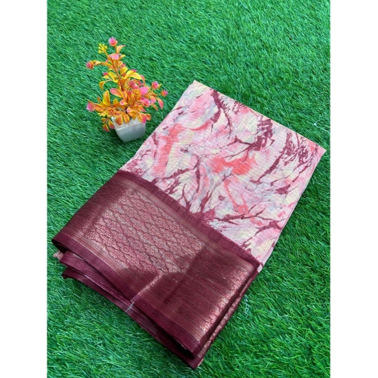 Generic Women's Cotton Printed Saree With Unstitched Blouse (Red, 5-5 Mtrs) Generic Women's Cotton Printed Saree With Unstitched Blouse (Red, 5-5 Mtrs)