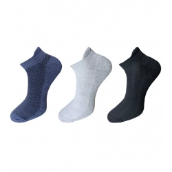 Generic 3_Pair Set Unisex Casual Cotton Solid Ankle Length Socks (Multicolor)
