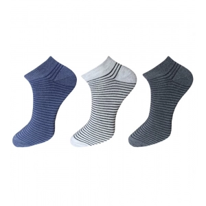 Generic 3_Pair Set Unisex Casual Cotton Striped Ankle Length Socks (Multicolor)