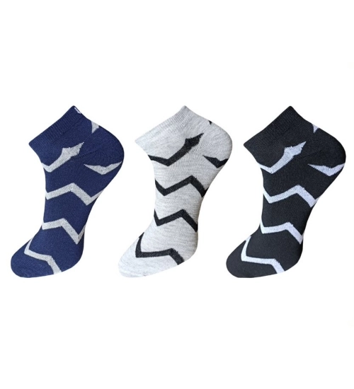 Generic 3_Pair Set Unisex Casual Cotton Printed Ankle Length Socks (Multicolor)