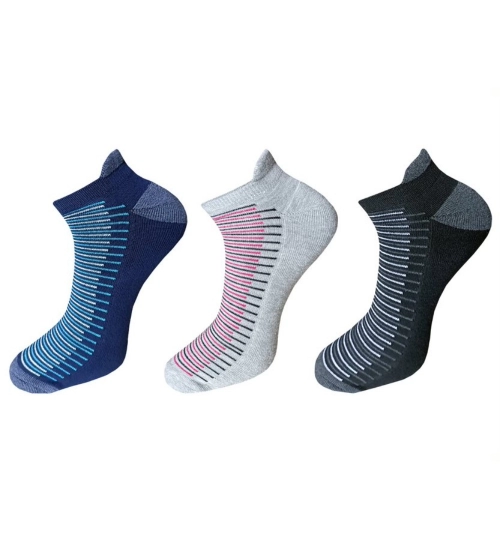 Generic 3_Pair Set Unisex Casual Cotton Striped Ankle Length Socks (Multicolor)