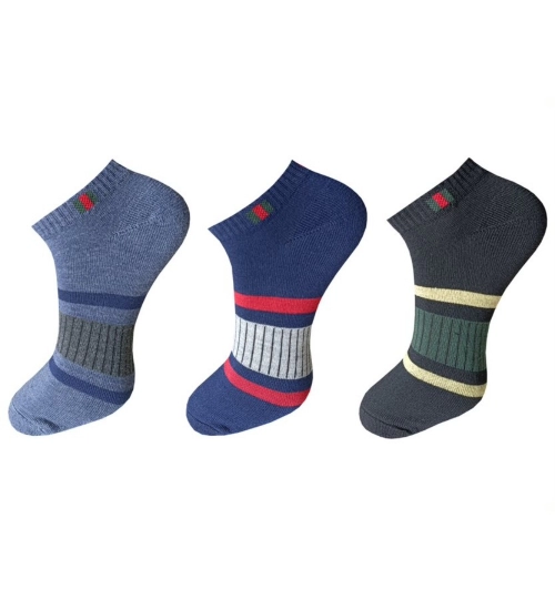 Generic 3_Pair Set Unisex Casual Cotton Printed Ankle Length Socks (Multicolor)