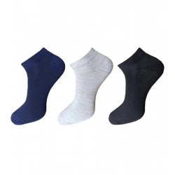 Generic 3_Pair Set Unisex Casual Cotton Solid Ankle Length Socks (Multicolor)