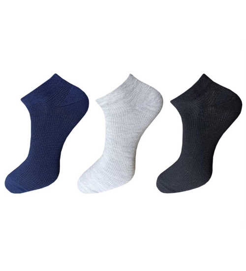 Generic 3_Pair Set Unisex Casual Cotton Solid Ankle Length Socks (Multicolor)