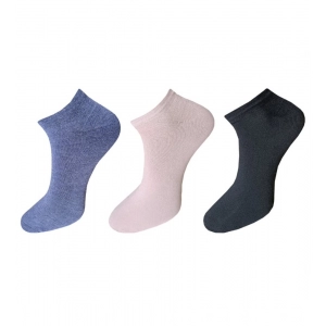 Generic 3_Pair Set Unisex Casual Cotton Solid Ankle Length Socks (Multicolor)