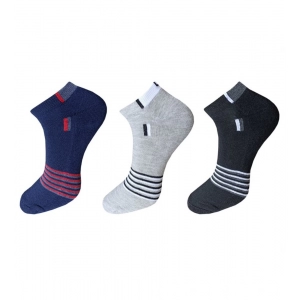 Generic 3_Pair Set Unisex Casual Cotton Striped Ankle Length Socks (Multicolor)