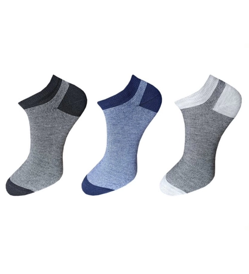 Generic 3_Pair Set Unisex Casual Cotton Striped Ankle Length Socks (Multicolor)