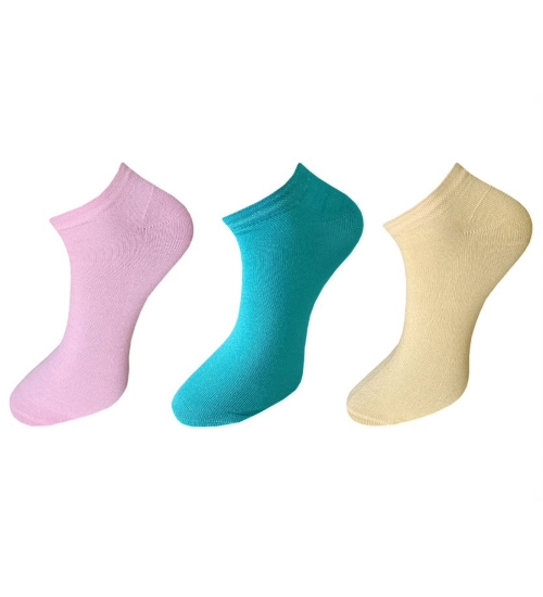 Generic 3_Pair Set Unisex Casual Cotton Solid Ankle Length Socks (Multicolor)