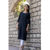 Generic Women's Cotton Solid 3/4 Sleeve Round Neck Kurti (Black)